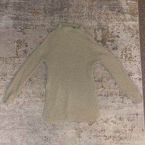 High Neck Knitted Side Split Sweater